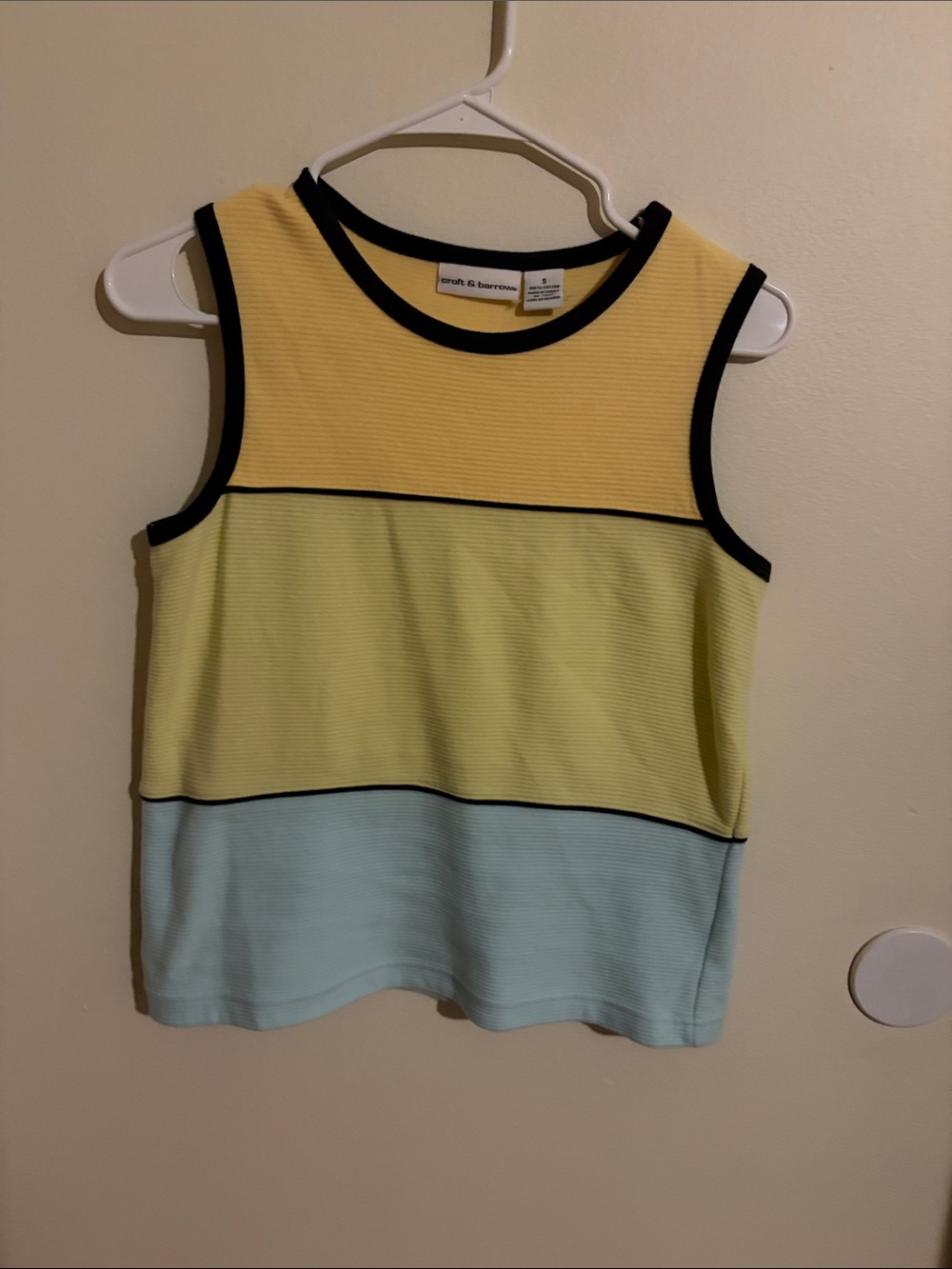 croft & barrow Yellow, Light Green & Light Blue Colorblock Tank